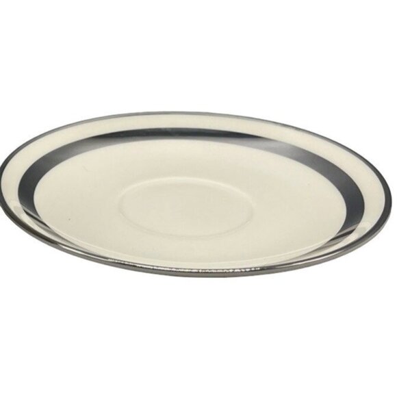 set of 2 Flintridge China theme USA made California saucer plate 2 silver READ - Picture 1 of 3